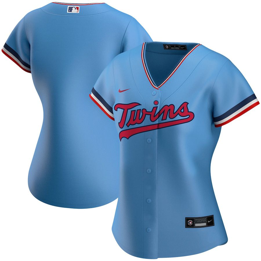 Womens Minnesota Twins Nike Light Blue Alternate Replica Team MLB Jerseys